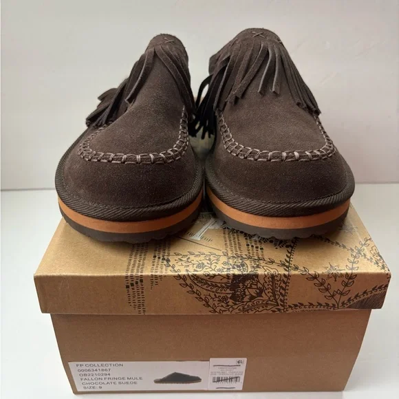 NWT Free People Fallon Fringe Mules Size 9 Women’s - Picture 3 of 14